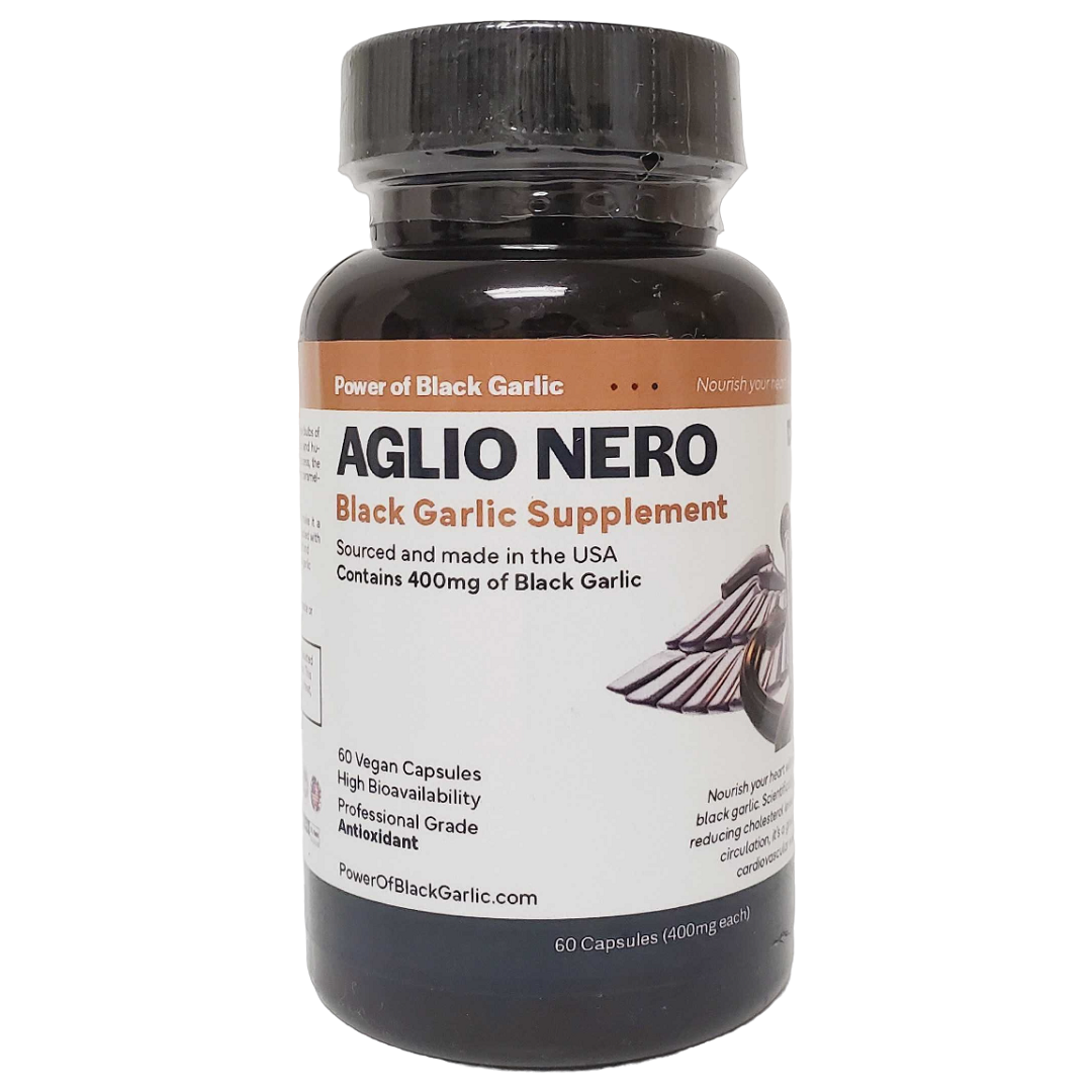 Aglio Nero Black Garlic Supplement, Sourced & Made in USA