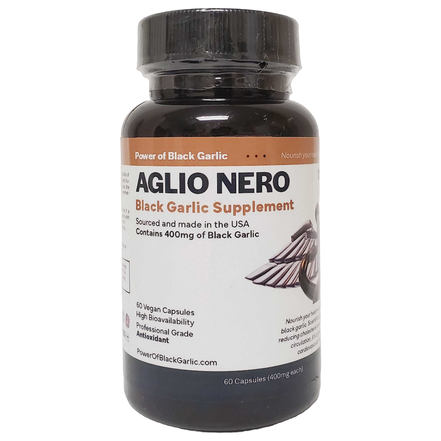Aglio Nero Black Garlic Supplement, Sourced & Made in USA