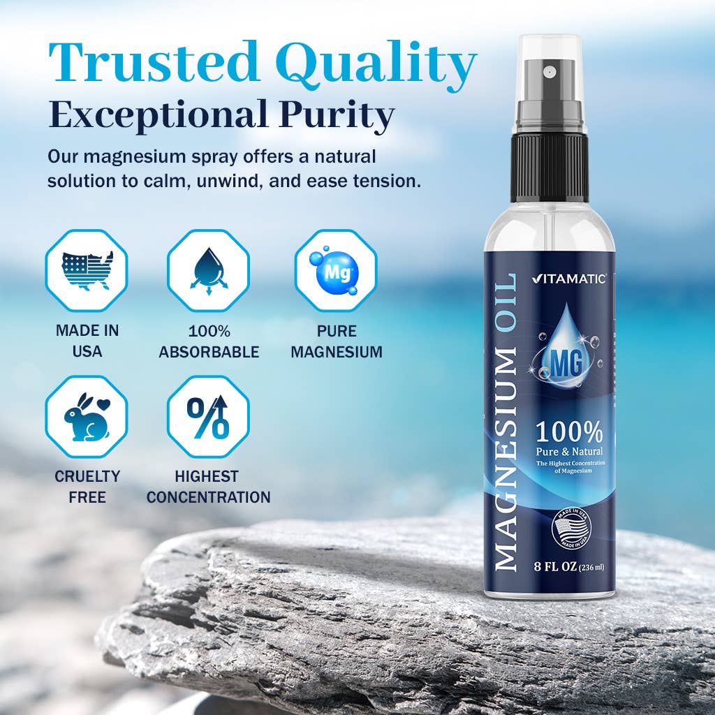 Vitamatic Pure Magnesium Oil Spray - 8 OZ