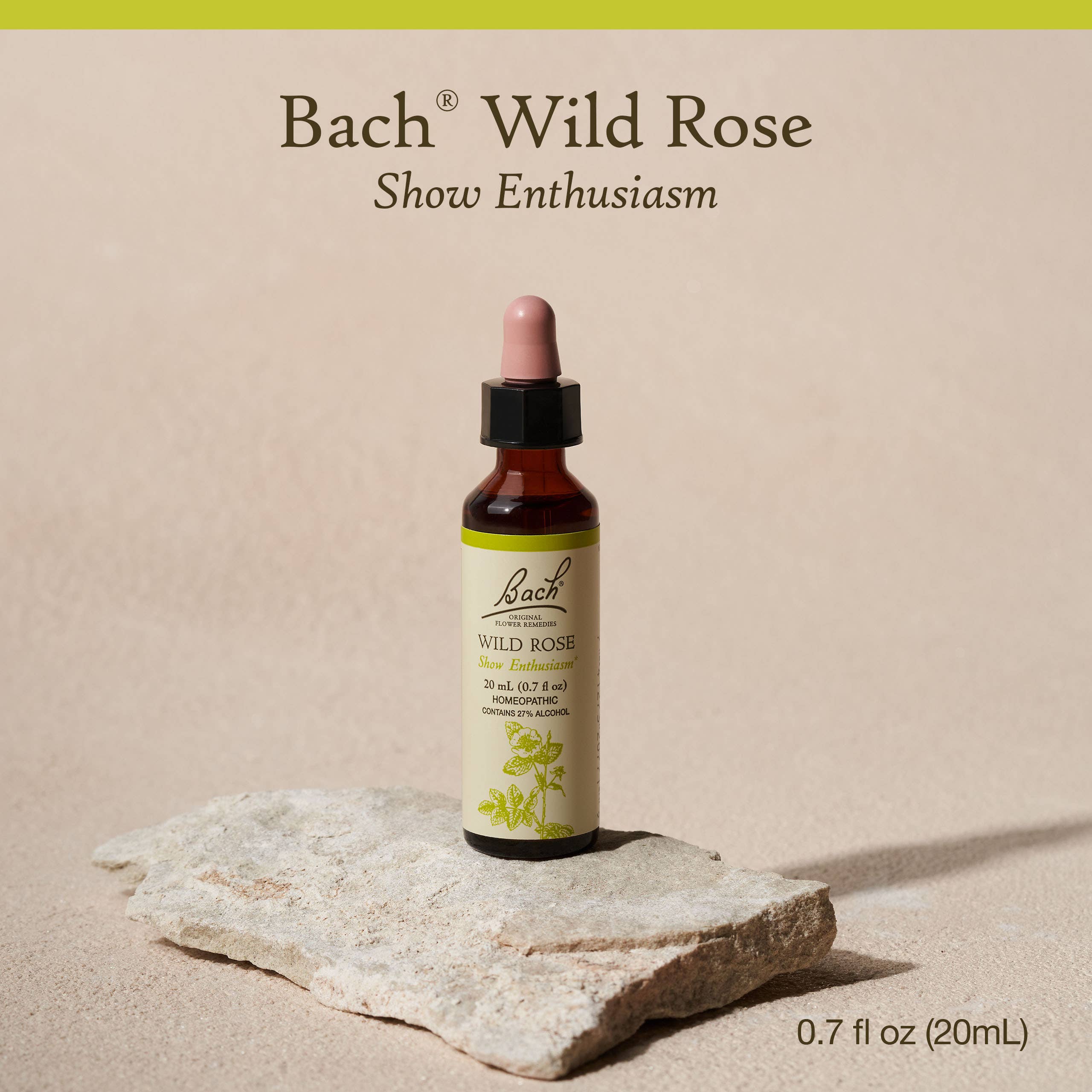 Bach Original Flower Remedies, Wild Rose, Show Enthusiasm 0.7 fl. oz. (20 ml)