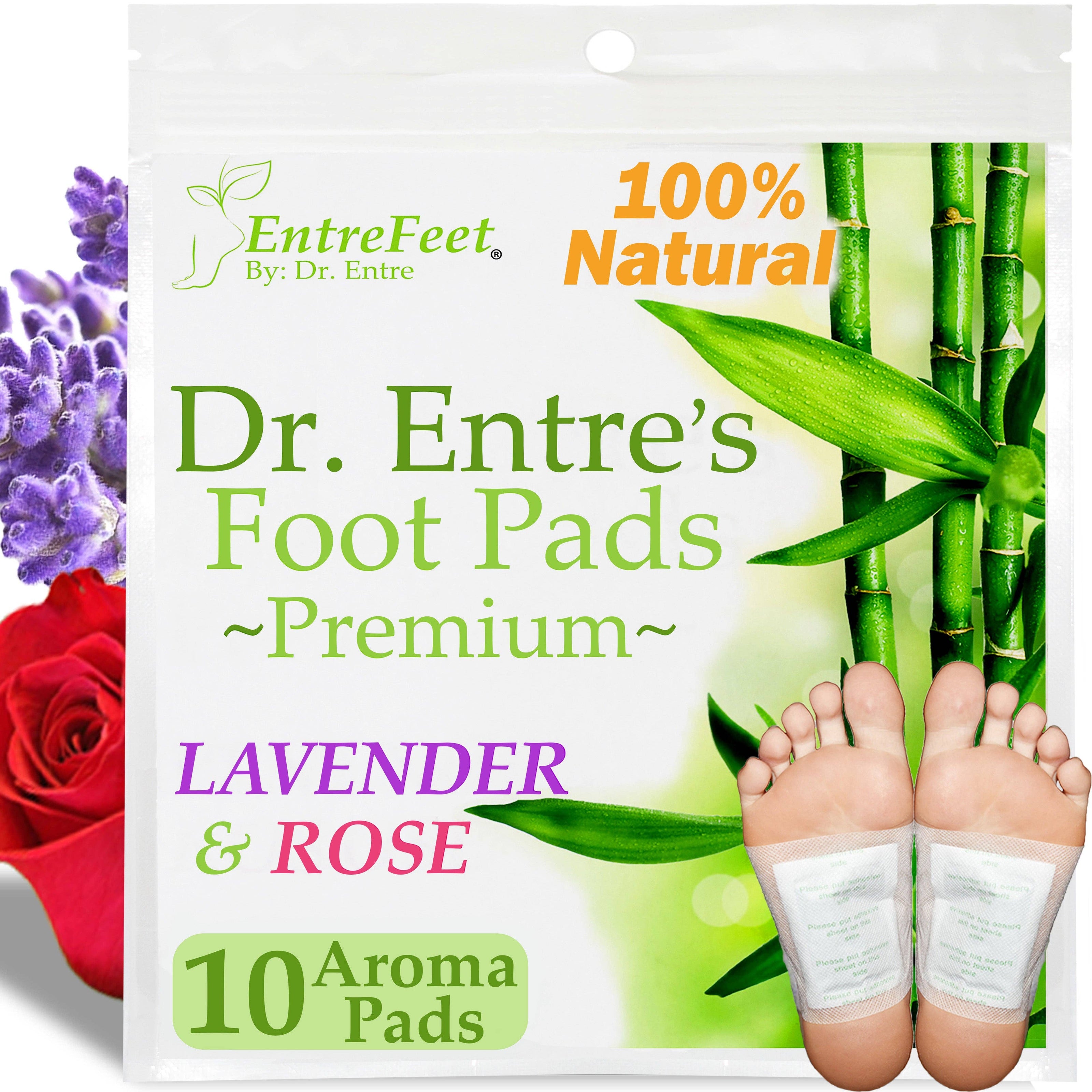 Dr. Entre's Detox Foot Pads, Lavender & Rose 10 Pack