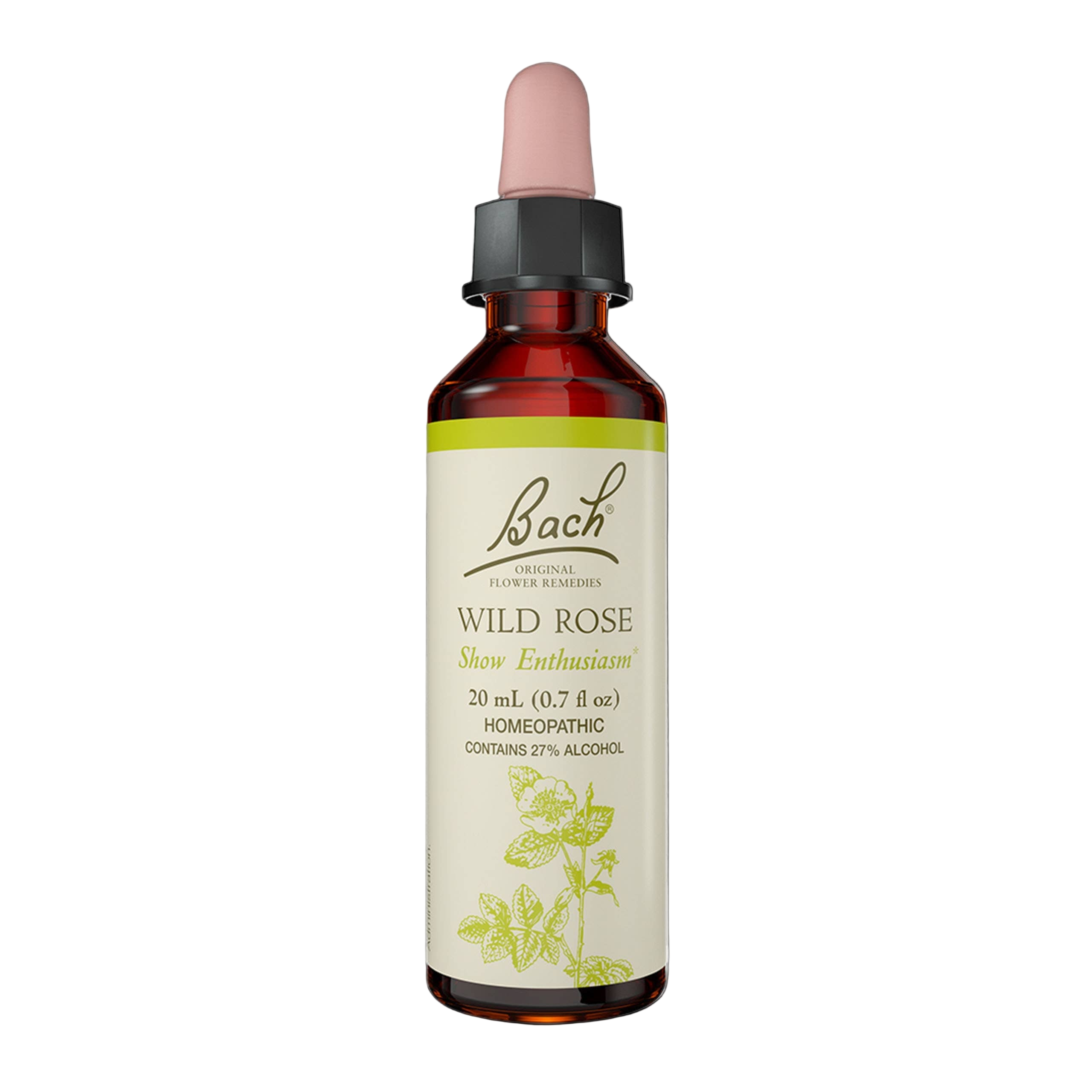 Bach Original Flower Remedies, Wild Rose, Show Enthusiasm 0.7 fl. oz. (20 ml)
