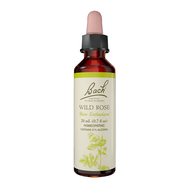 Bach Original Flower Remedies, Wild Rose, Show Enthusiasm 0.7 fl. oz. (20 ml)