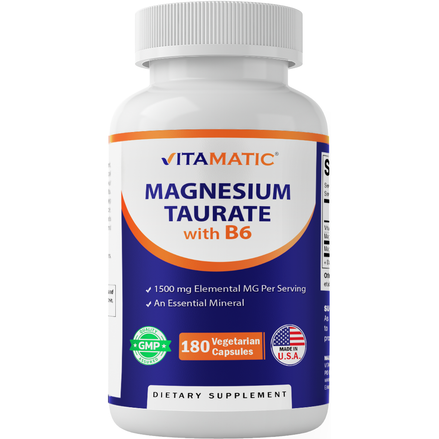 Vitamatic Magnesium Taurate 1500mg | 180 Vegetarian Capsules