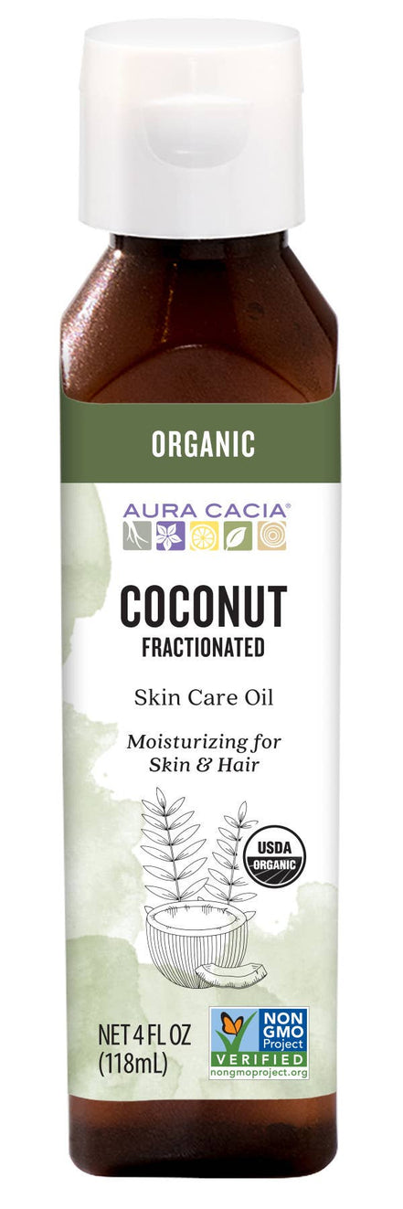 Organic Coconut Fractionated Hair & Skin Care Oil 4 Fl Oz