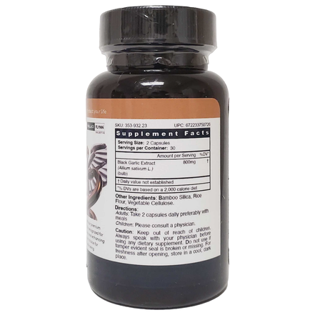 Aglio Nero Black Garlic Supplement, Sourced & Made in USA