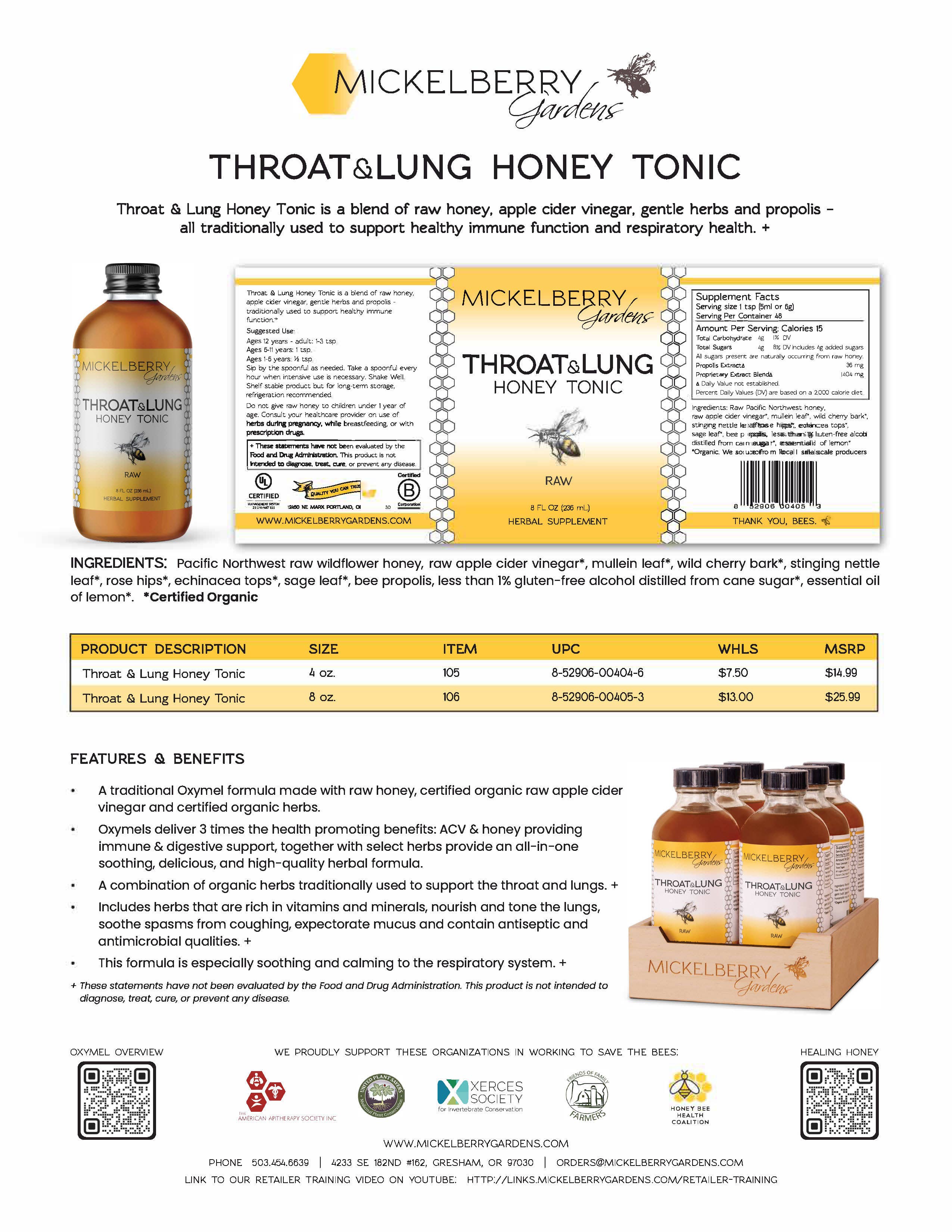 Throat and Lung Honey Tonic