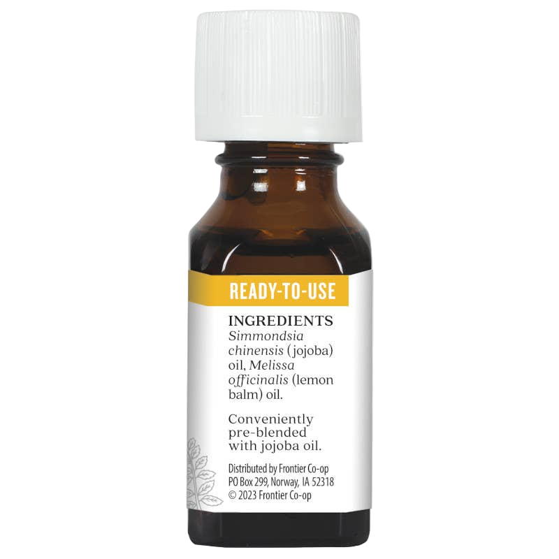 Aura Cacia Lemon Balm Essential Oil in Jojoba Oil, 0.5 fl oz