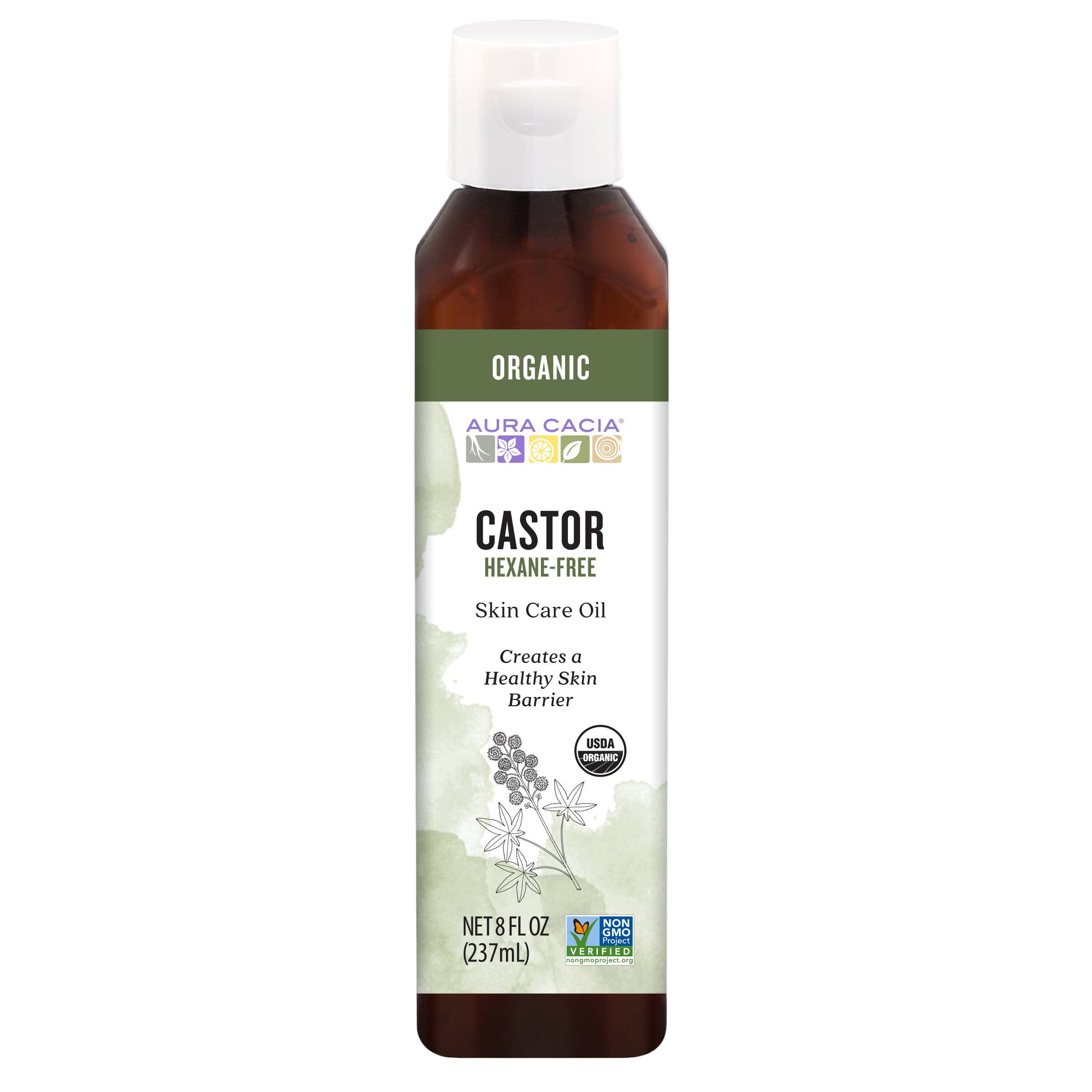 Organic Castor Skin Care Oil, Hexane-Free, 8 Fl Oz