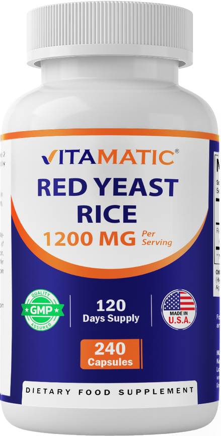 Vitamatic Red Yeast Rice 1200 mg- 240 Veg Capsules