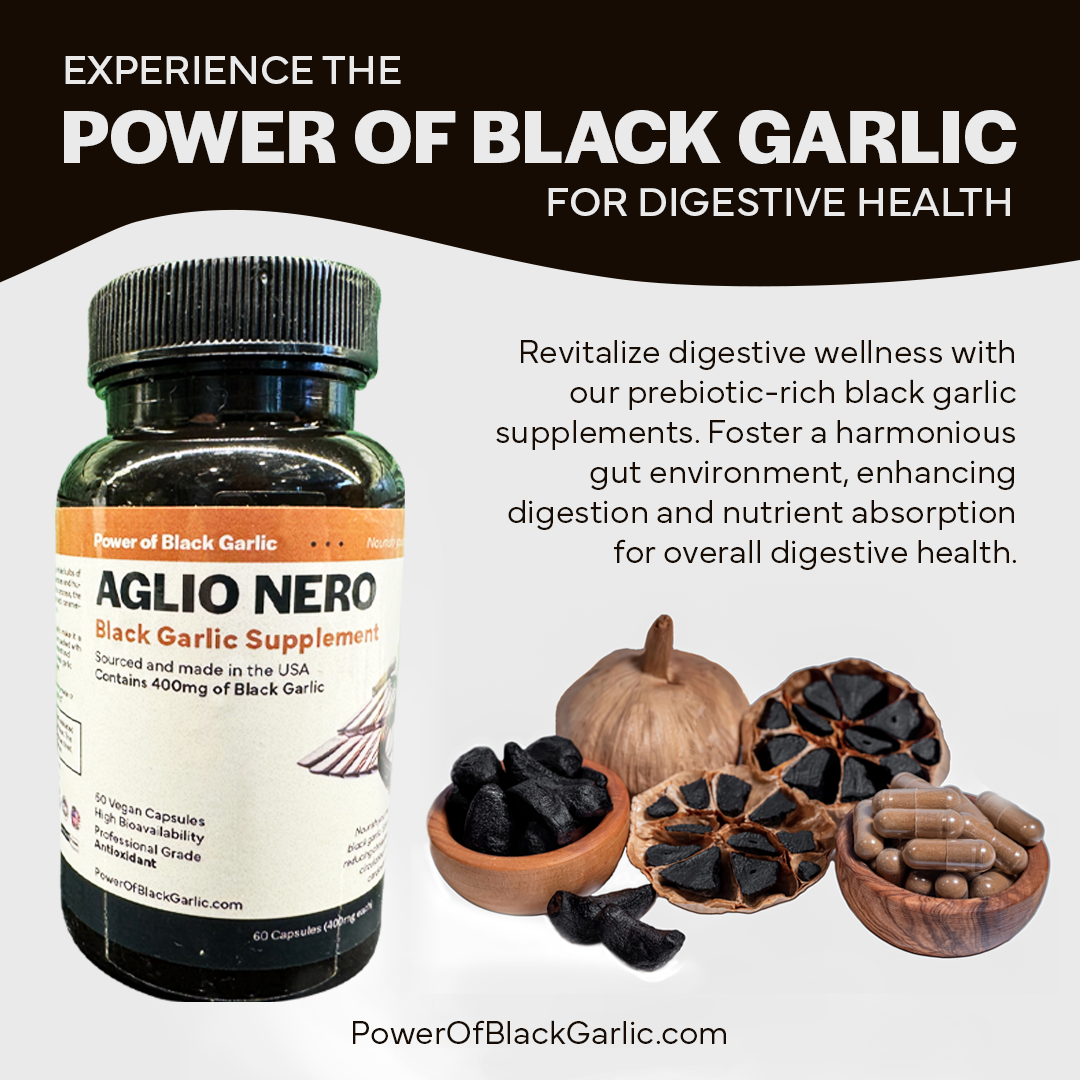 Aglio Nero Black Garlic Supplement, Sourced & Made in USA