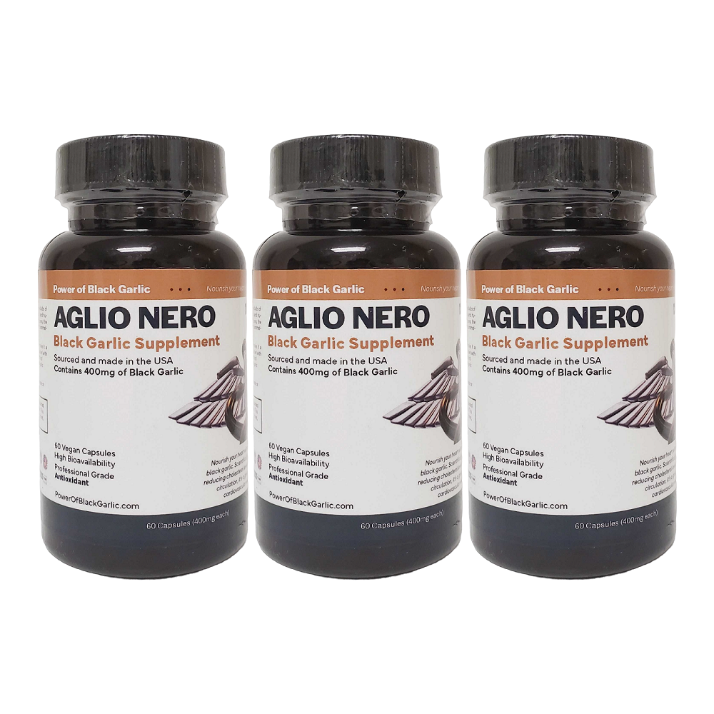Aglio Nero Black Garlic Supplement, Sourced & Made in USA