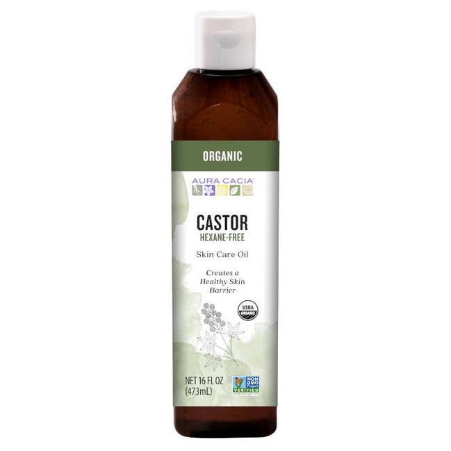 Aura Cacia Certified Organic Castor Oil, 16 fl oz