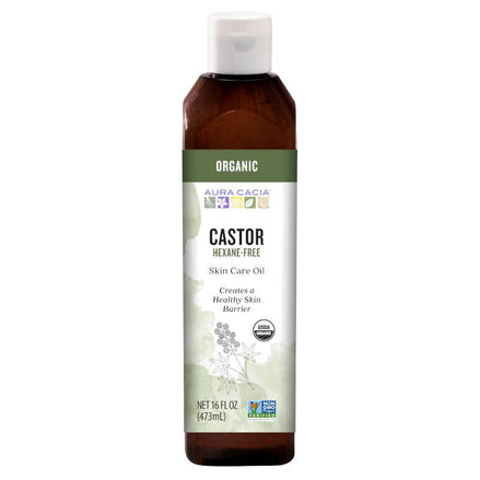 Aura Cacia Certified Organic Castor Oil, 16 fl oz