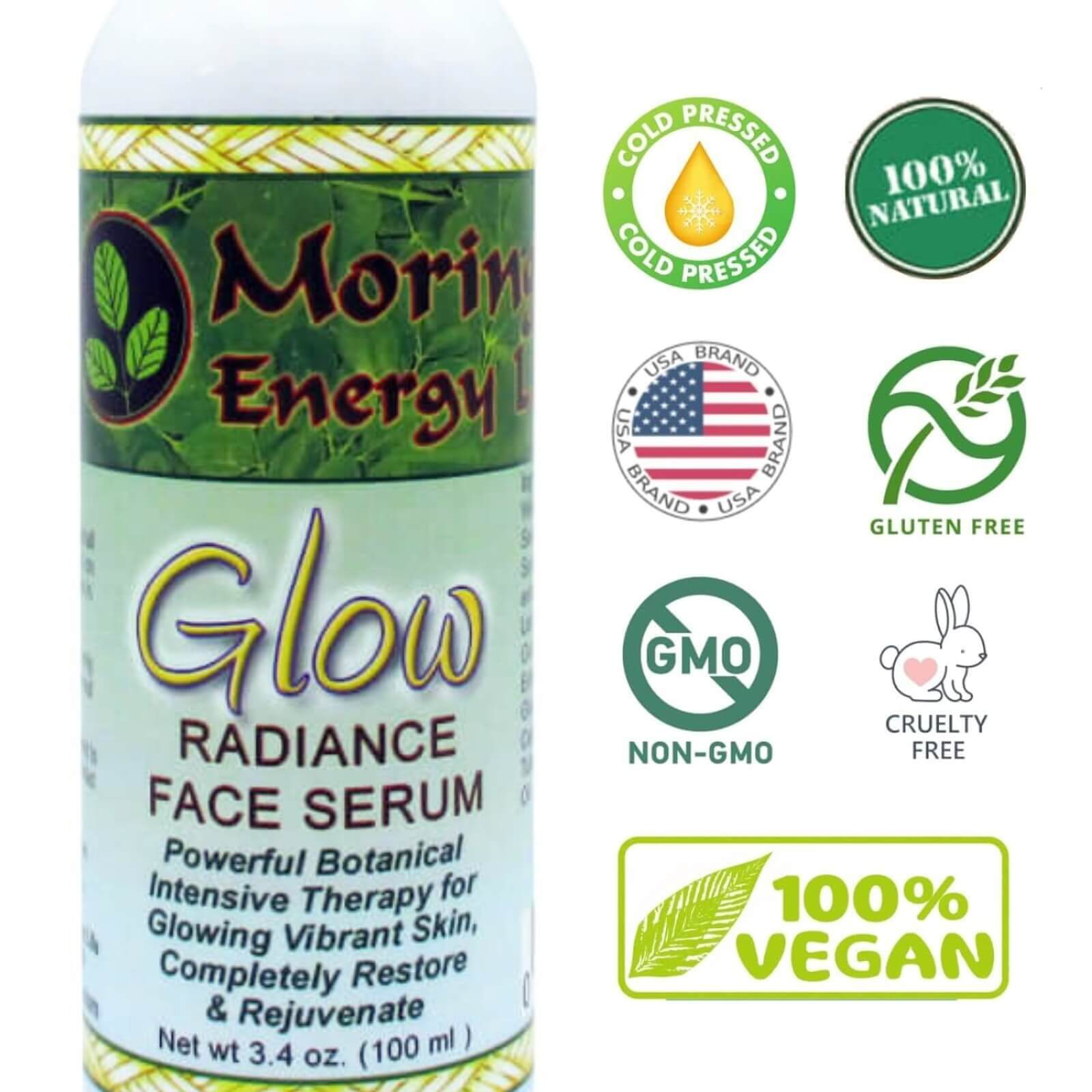 Moringa Glow Radiance Face Serum, 3.4 Fl Oz