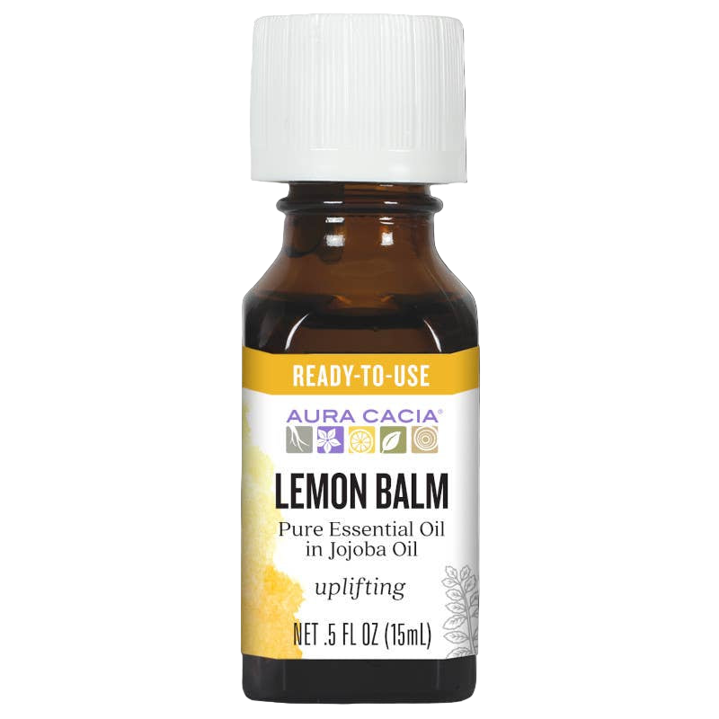 Aura Cacia Lemon Balm Essential Oil in Jojoba Oil, 0.5 fl oz