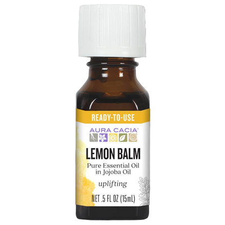 Aura Cacia Lemon Balm Essential Oil in Jojoba Oil, 0.5 fl oz