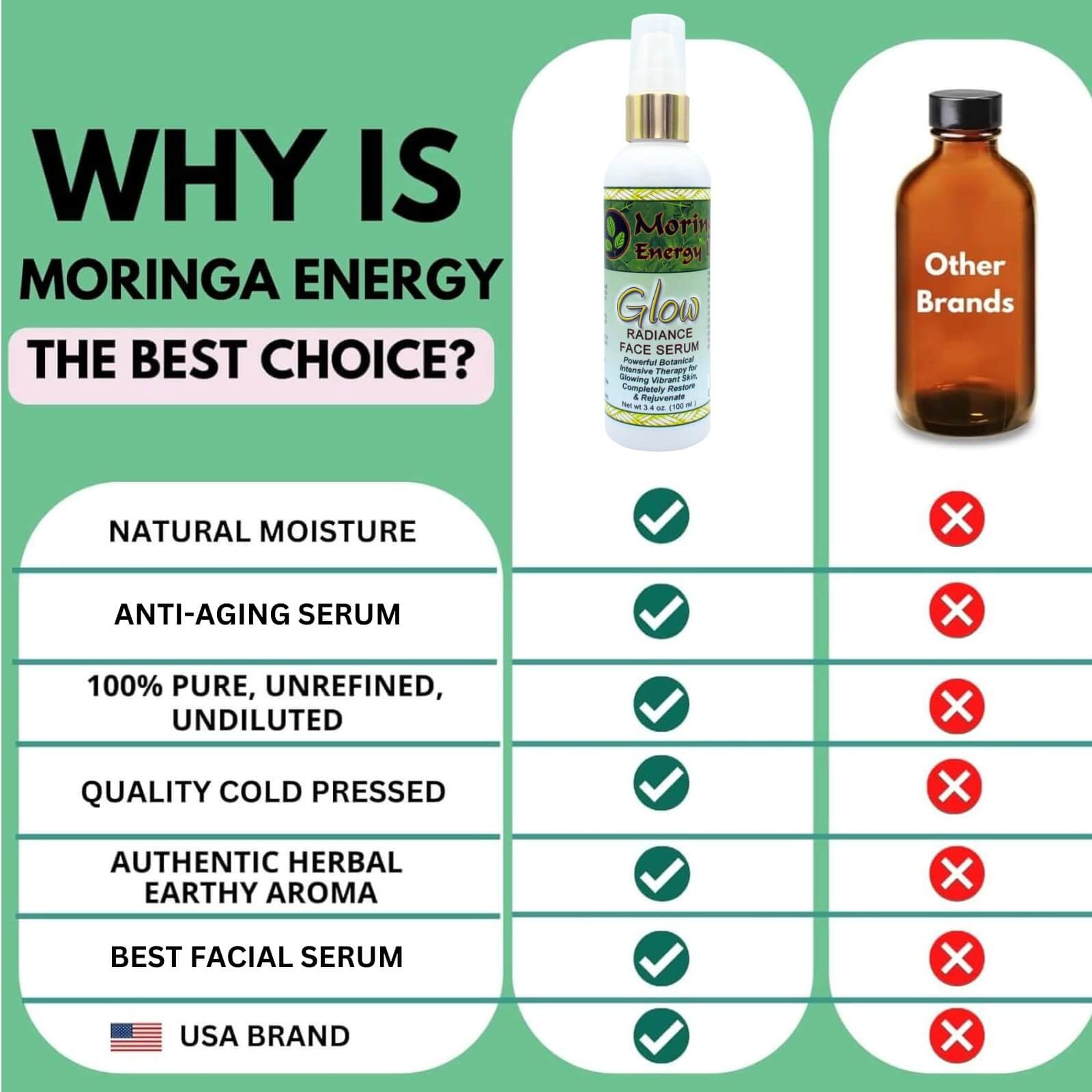 Moringa Glow Radiance Face Serum, 3.4 Fl Oz