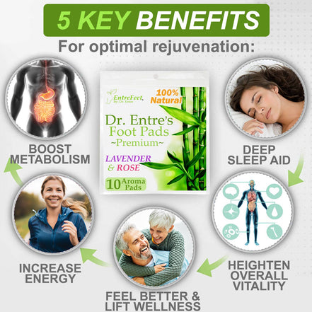 Dr. Entre's Detox Foot Pads, Lavender & Rose 10 Pack